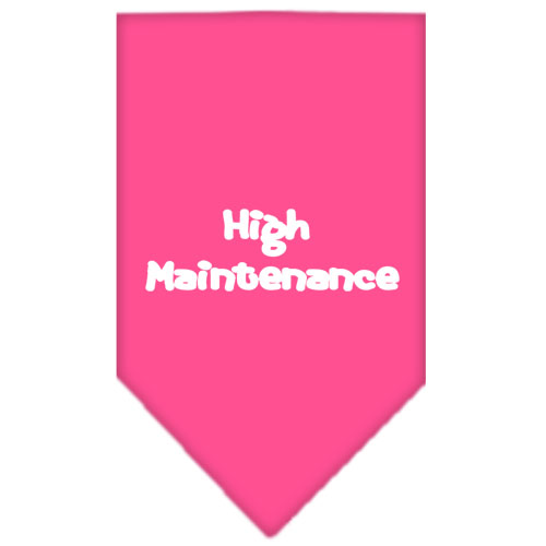 High Maintenance Screen Print Bandana Bright Pink Small